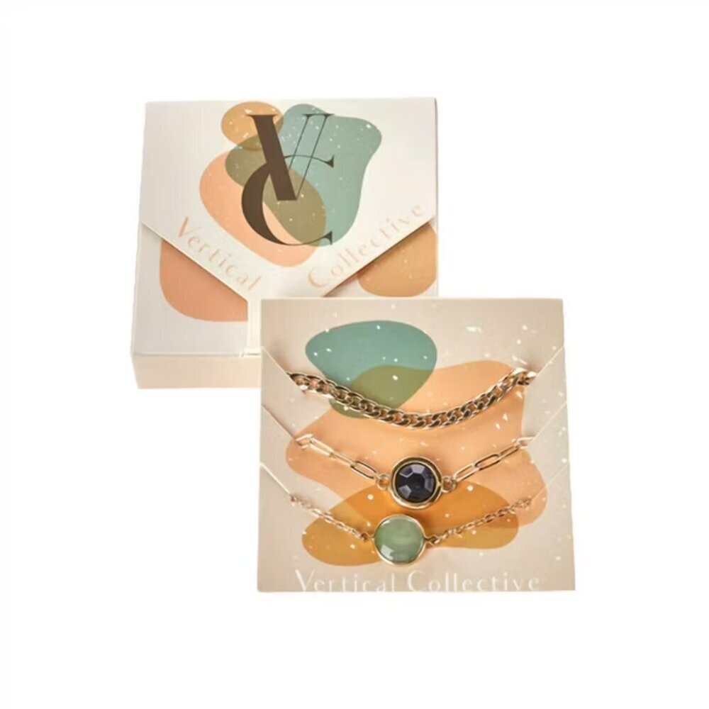 NEW VERTICAL COLLECTIVE 3 chain bracelets set in gold
